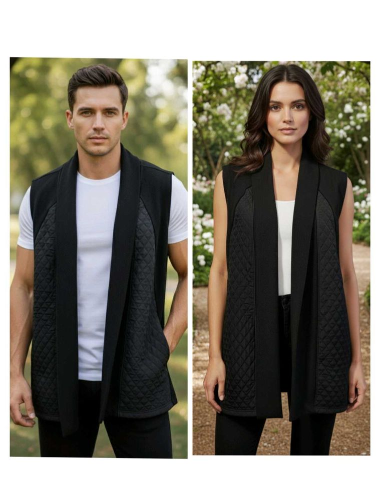 black long Unisex jacket Free Size For M L XL