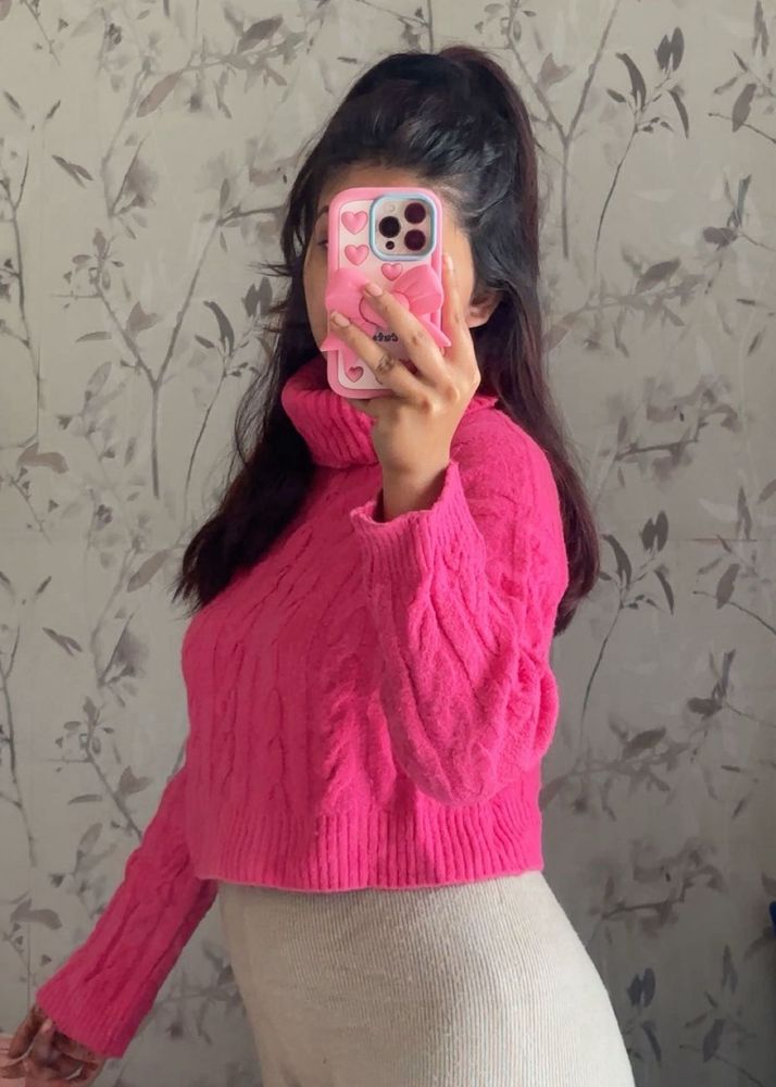 Hot Pink Knit Sweater