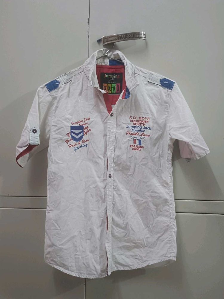 Boys White Casual Shirt