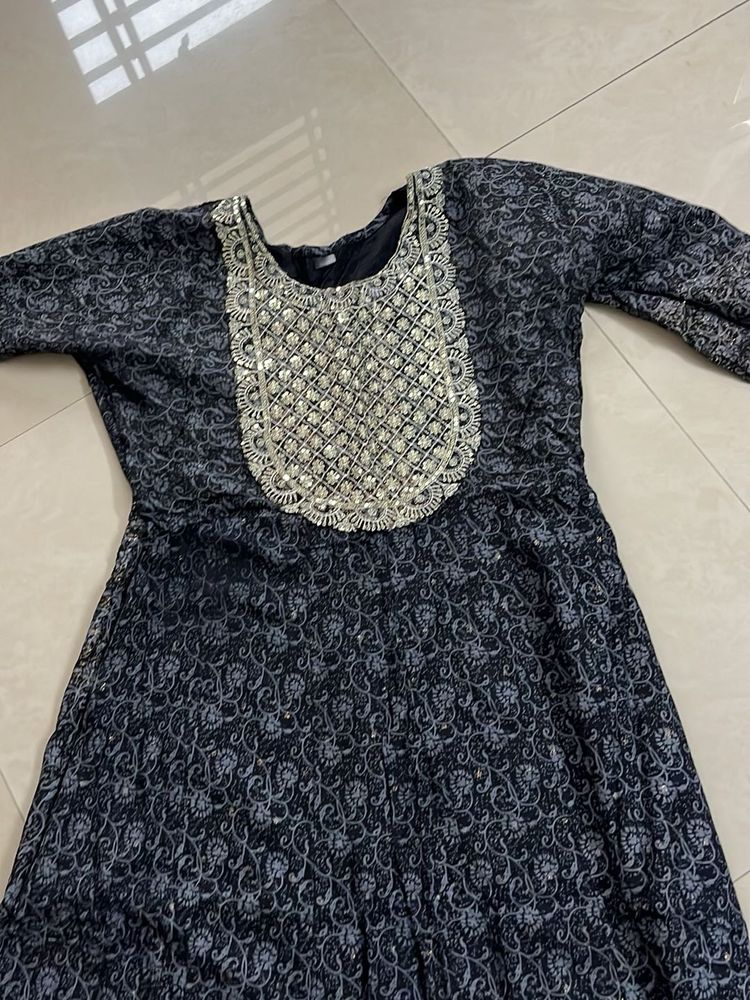 Embellished Floral Print Dress