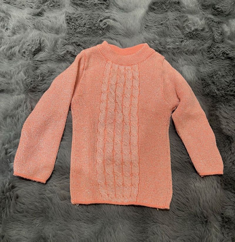 Peach Shimmery Knit Sweater