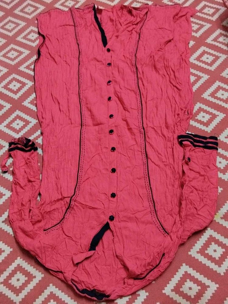 Pink Button-Down Top