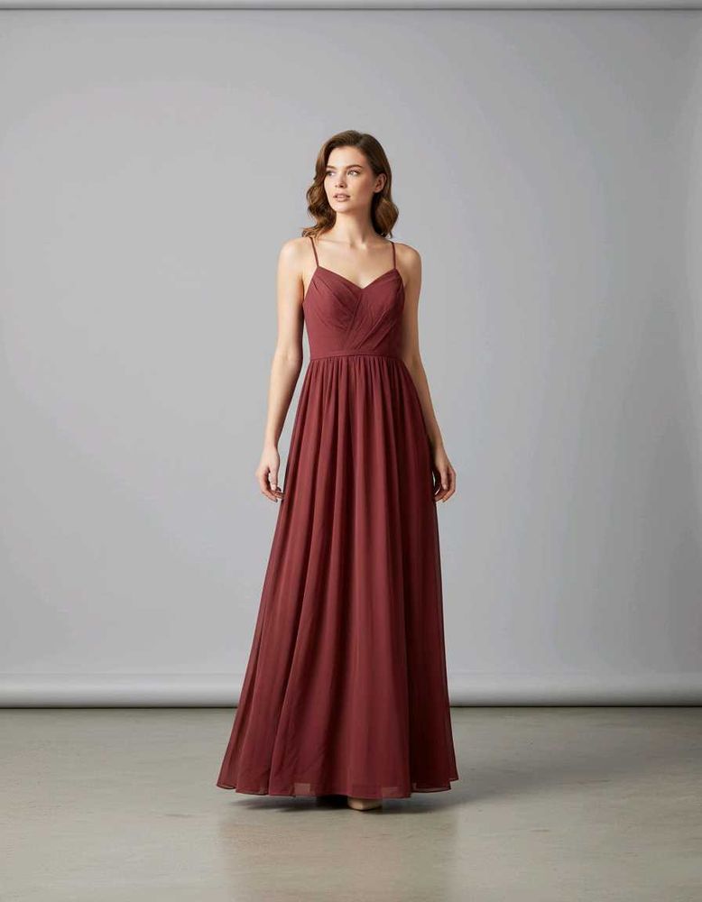 Elegant Rust Maxi AZAZIE Dress(A4)