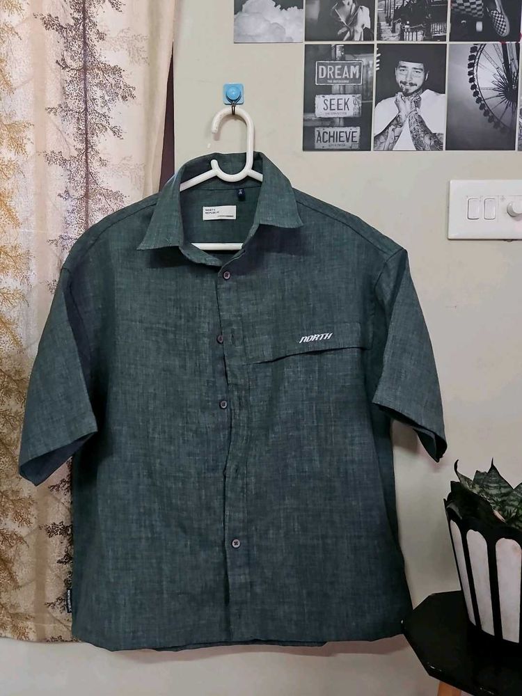 Men's Green Short Sleeve Shirt