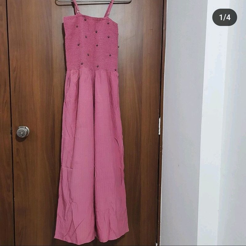 Smocked Jumpsuit With Matching Shrug