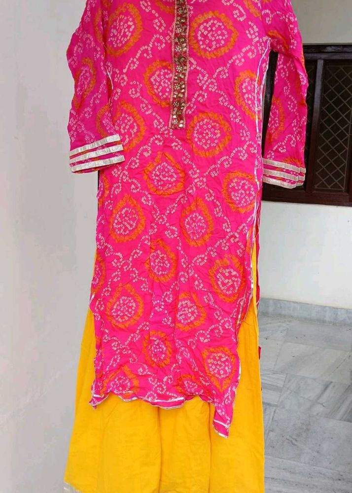 Pink &amp; Yellow Traditional Indian Outfit