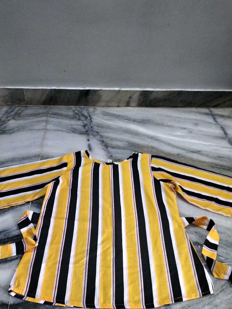 Striped Yellow Tunic Top