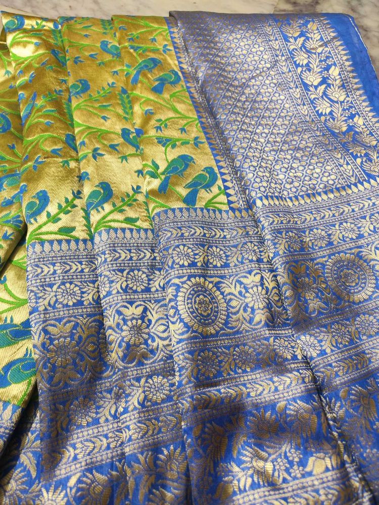 Banarasi Golden 🦜 Pattern Saree ❤‍🔥❤‍🔥❤‍🔥