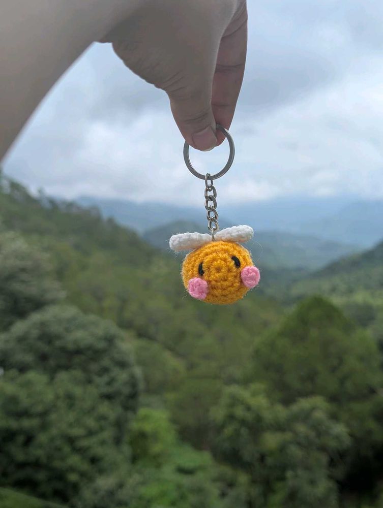 Cute Crochet Bee Keychain