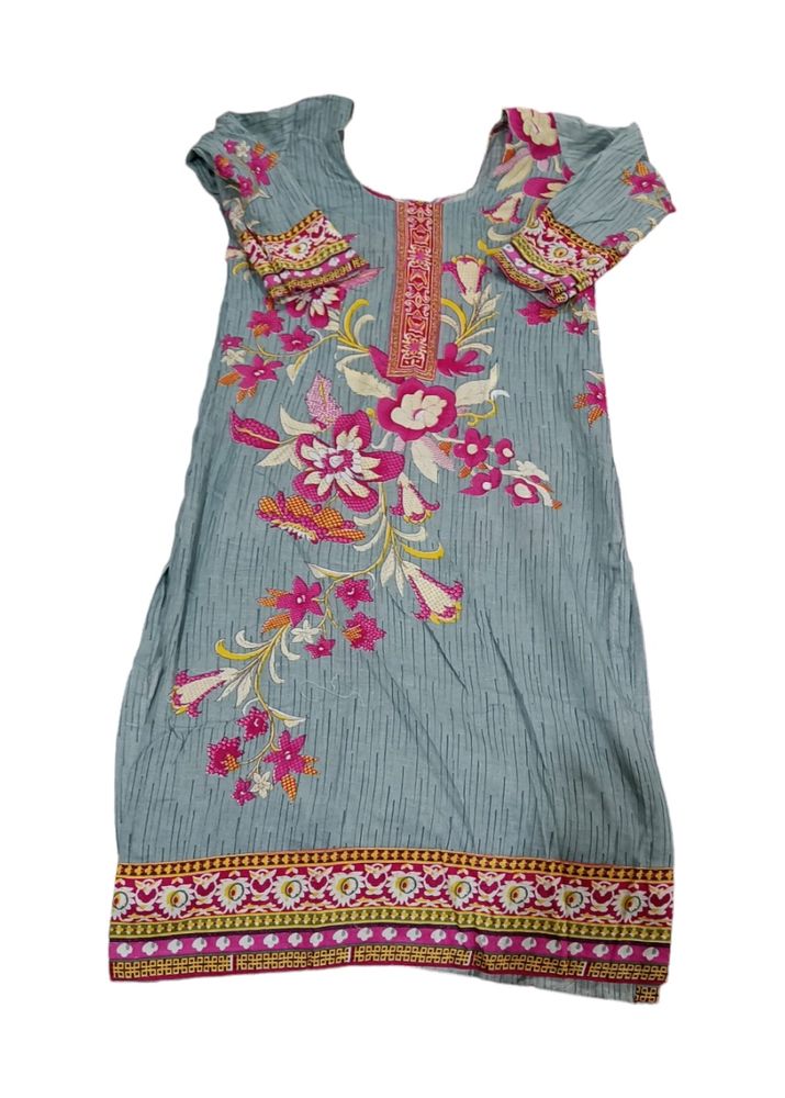 Women Kurta Grey-pink