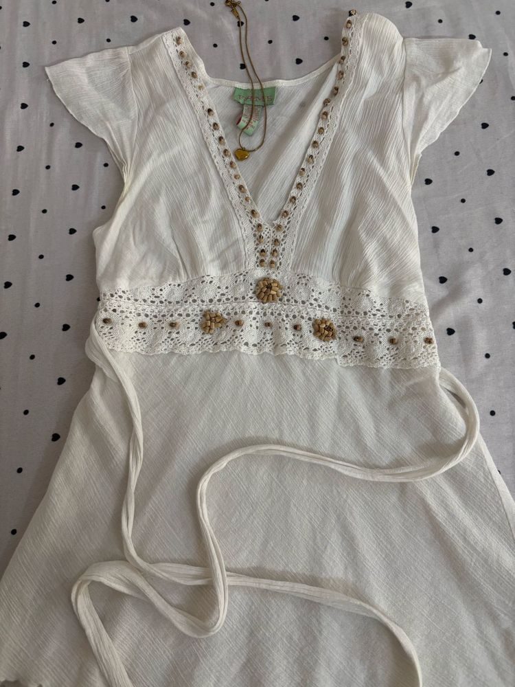 White Embroidered Top