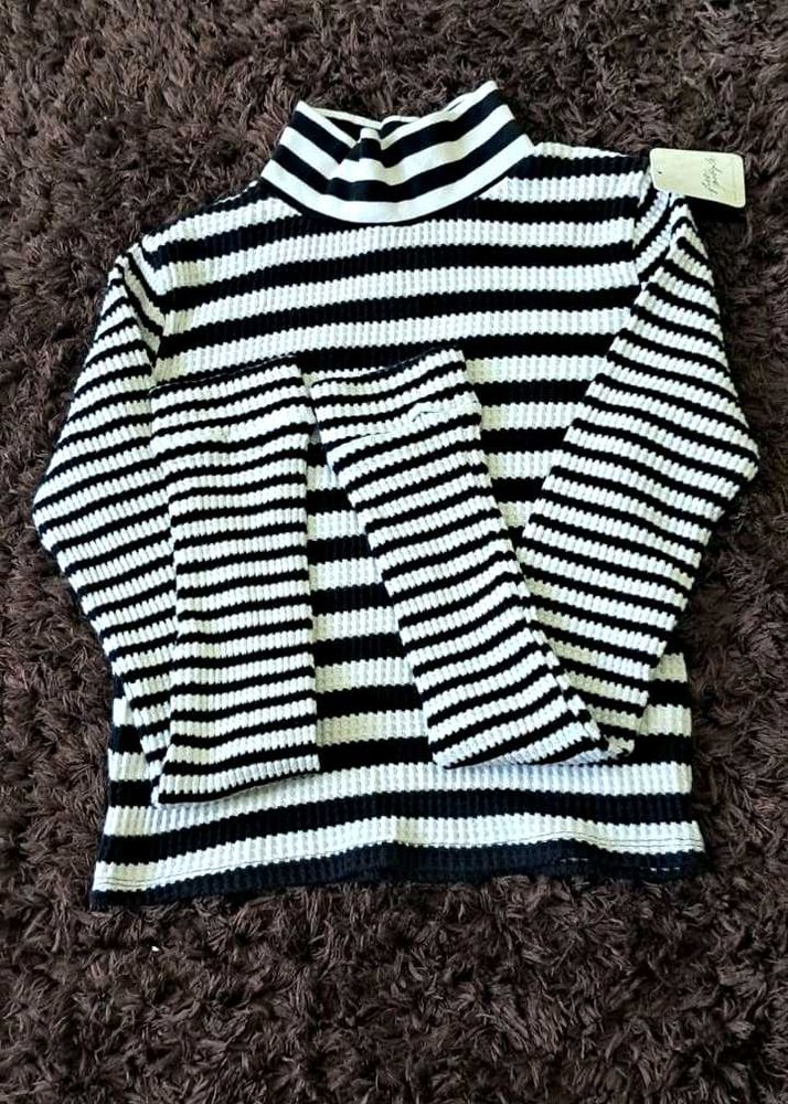 Striped Turtleneck Sweater