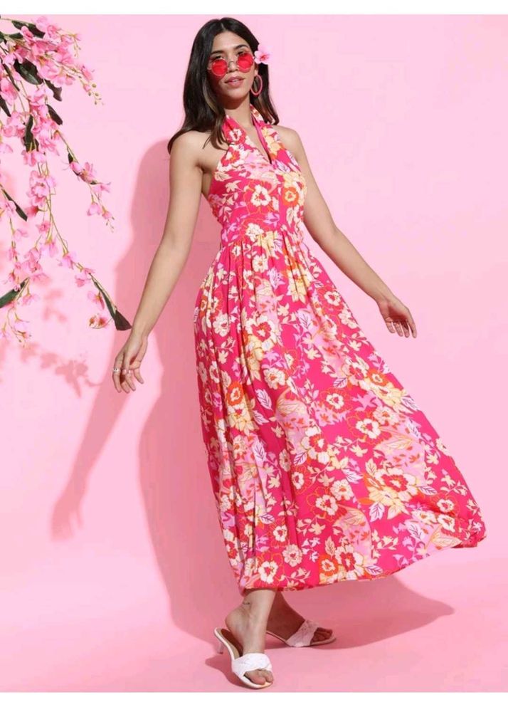 Floral Halter Maxi Dress