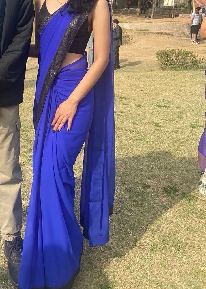 Elegant Blue Party Wear Saree