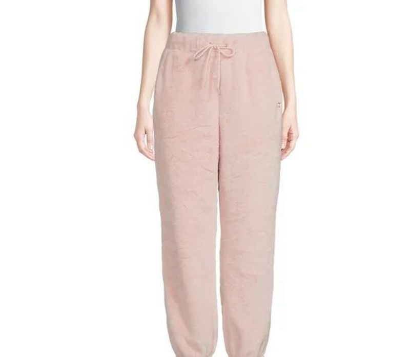Faux Fur Baby Pink Sweats, Joggers