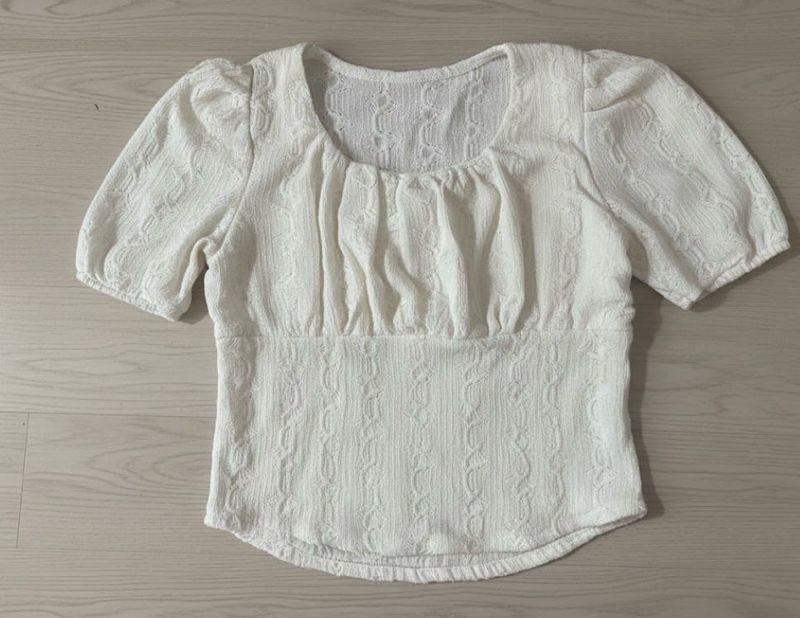White Puff Sleeve Top