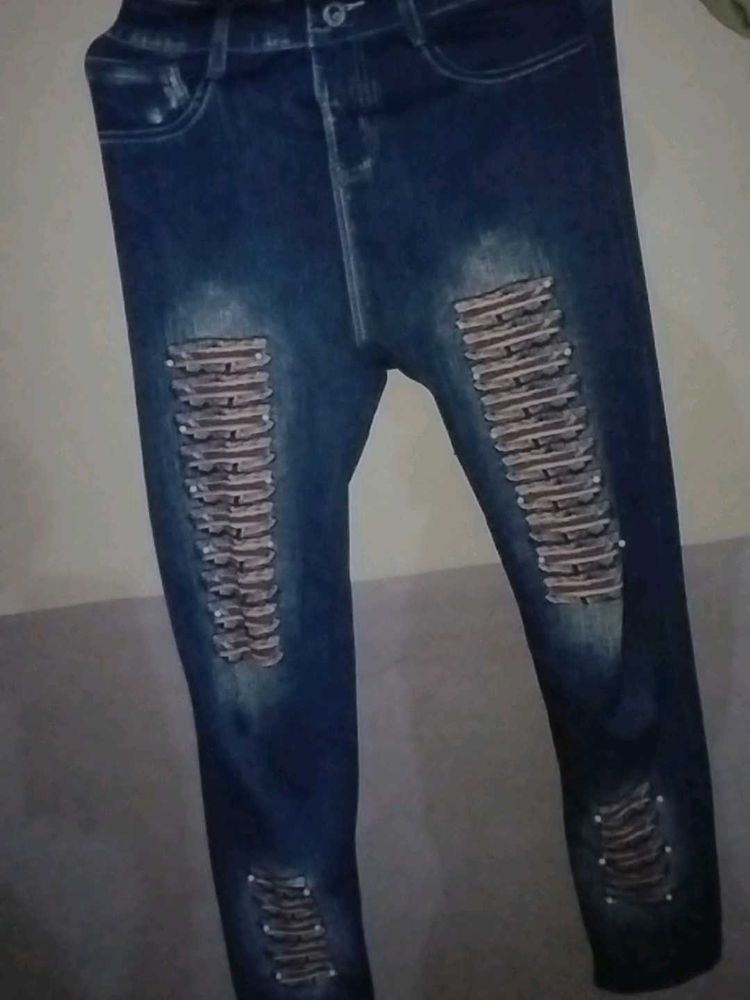 Leggings Design Jeans In Navy Blue Colour 💗