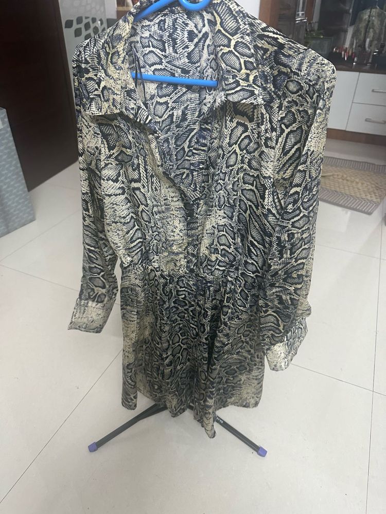 Snakeskin Print Mini Dress