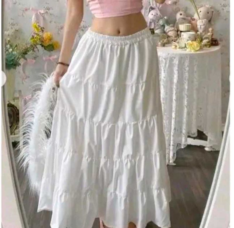 White Flared Skirt
