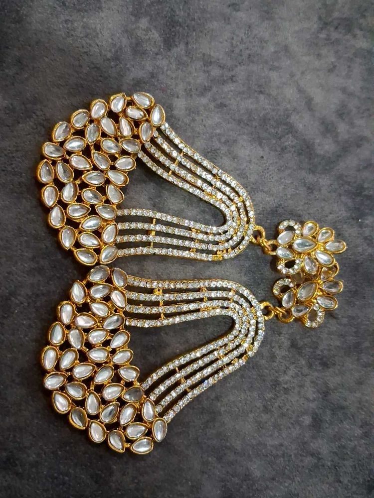 Statement Kundan Dangle Earrings
