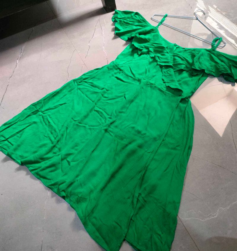 Green Off-Shoulder Dress