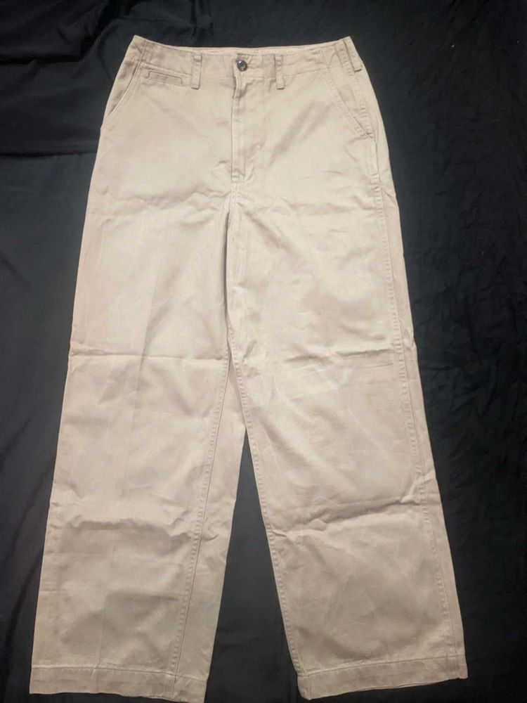 AMERICAN HOLIC Beige Cotton pants relaxed-fit