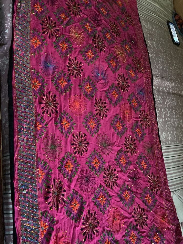 fulkari mirror dupatta