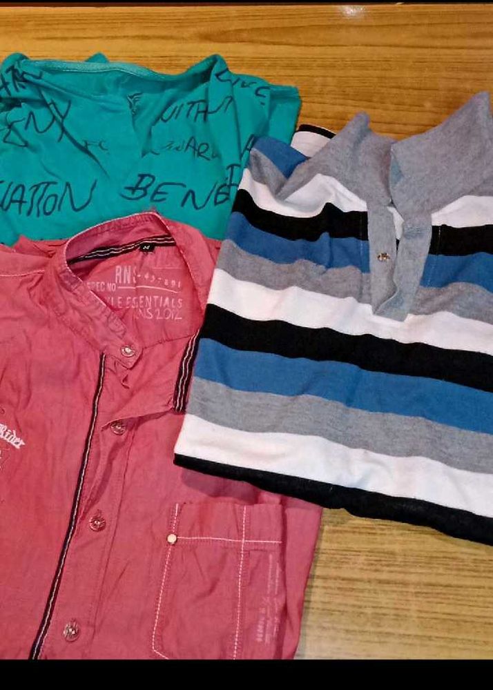 Combo of 3 Tshirts Shirts Bundle