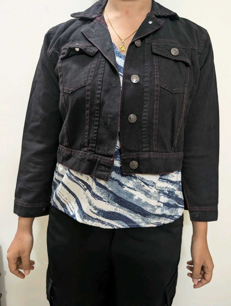 Stylish Black Denim Jacket