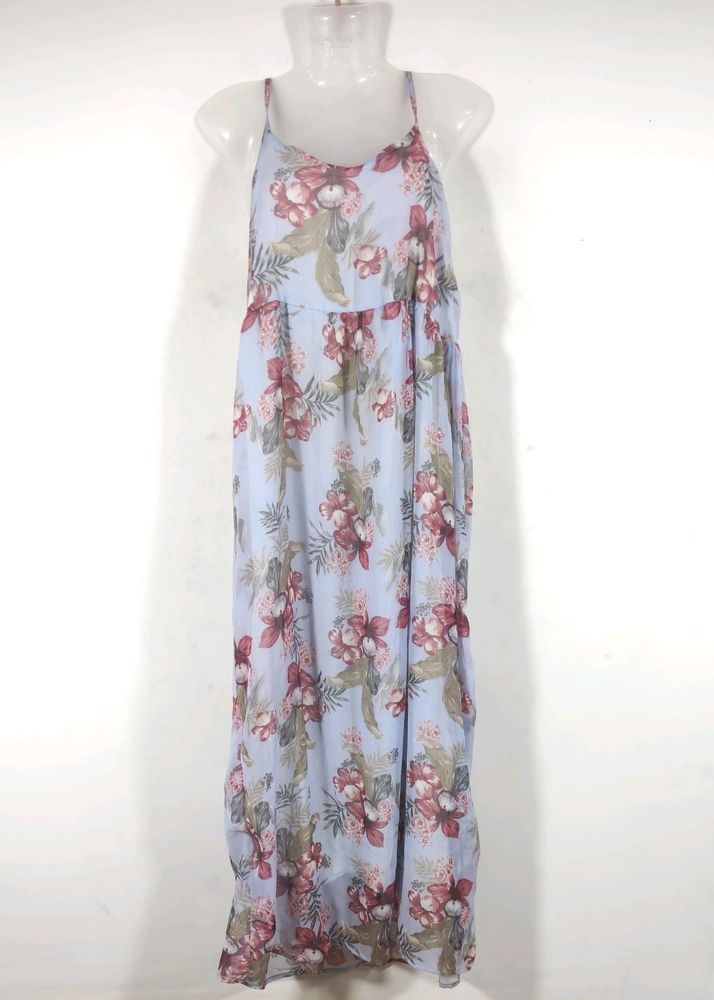Lavender Printed Casual Western Dress(Women)