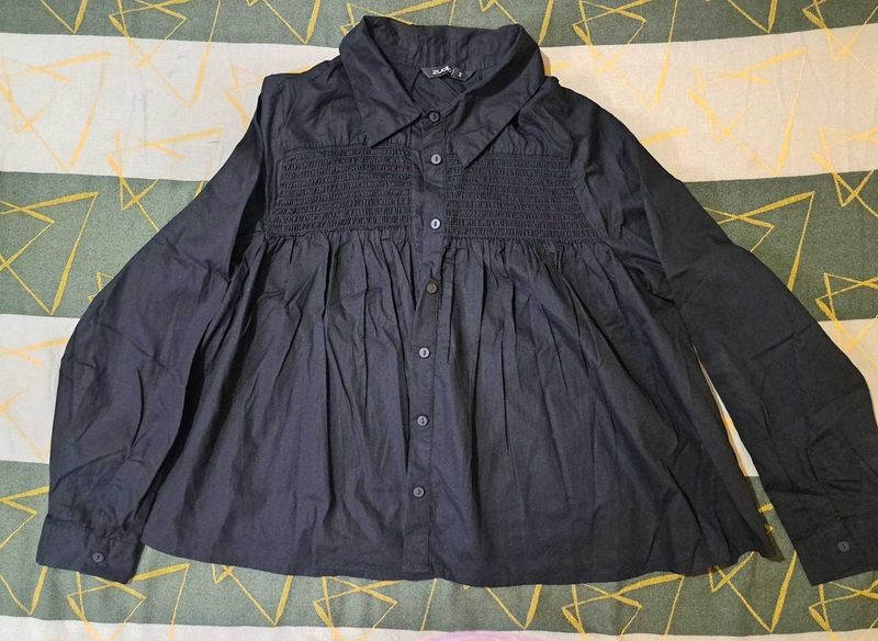Zudio Black Button-Down Top