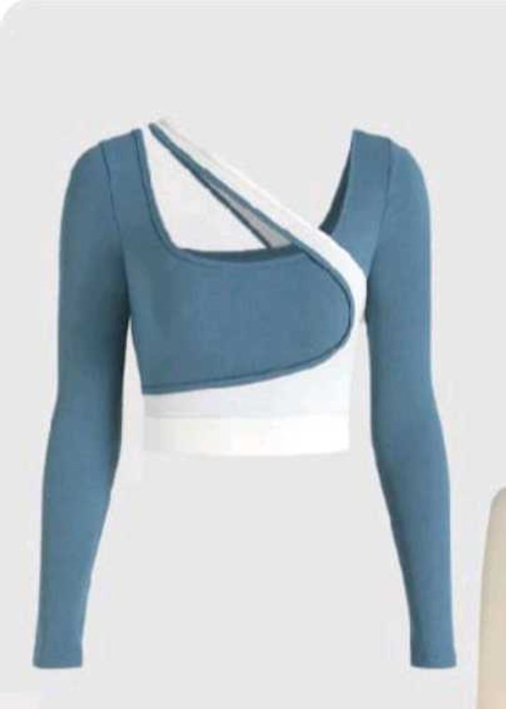 Blue Long Sleeve Top