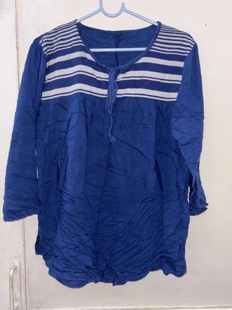 Striped Blue Tunic Top
