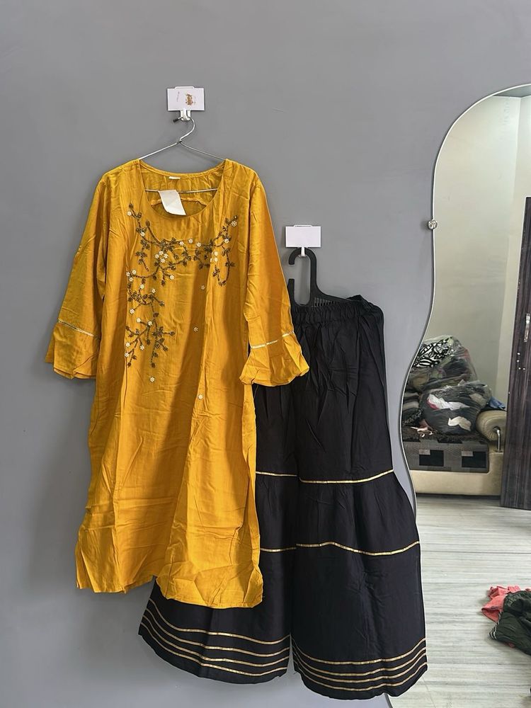 Elegant Yellow Kurta Set (XXL)