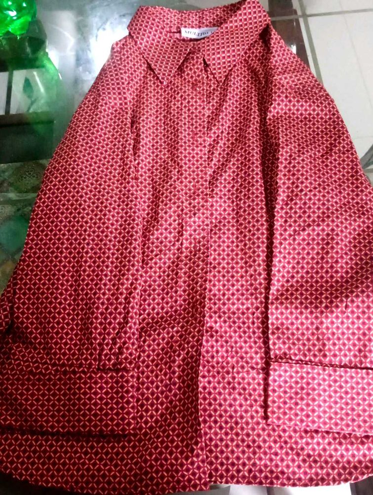 Patterned Red Shirt
