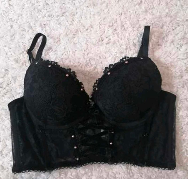 Black Lace Corset Bralette