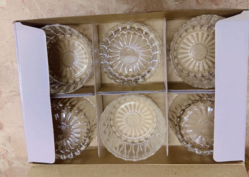 Set of 6 Crystal Dessert Bowls
