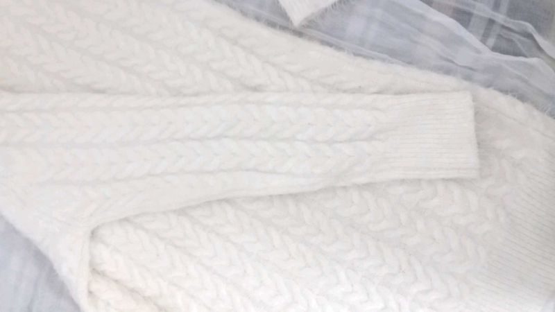 White High Neck Mini Woolen Bodycon ❄️