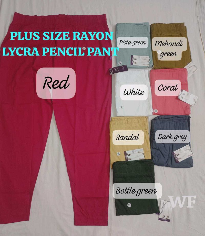 PLUS SIZE RAYON LYCRA PENCIL PANT
