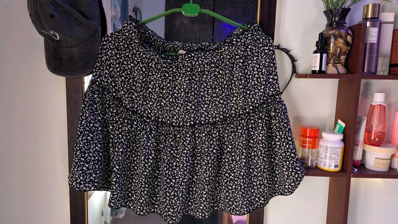 Floral Print Ruffle Skirt