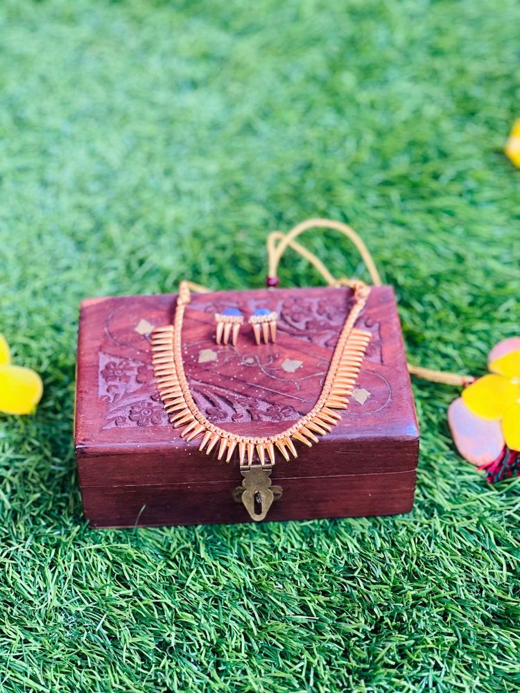 Vintage Mullamuttu  Necklace &amp; Earrings Set