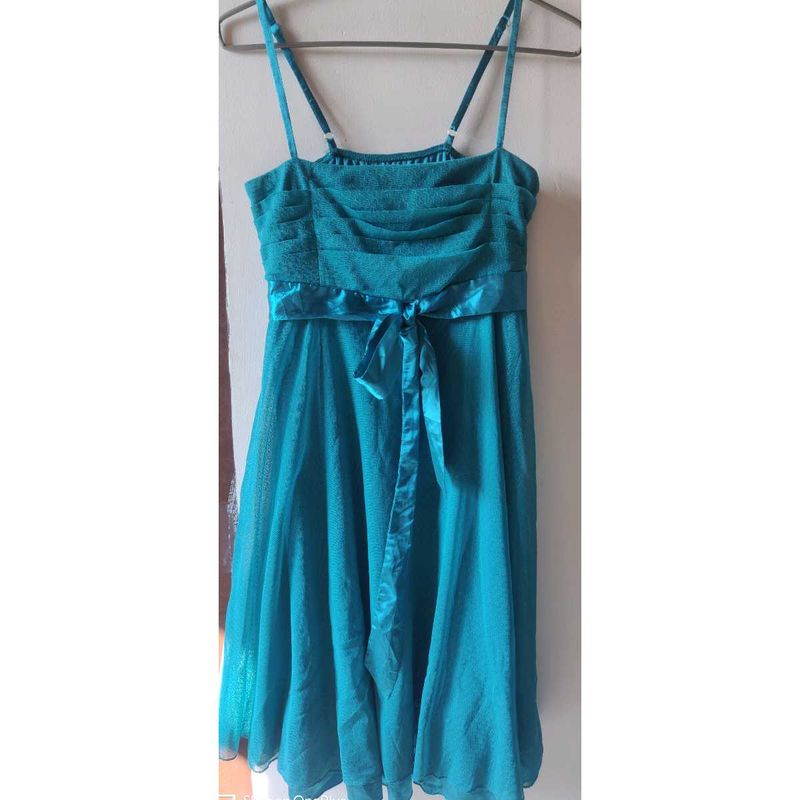 Beautiful Blue Colour Dress With 2 Top Free