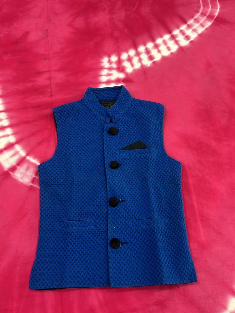 Blue Nehru Vest