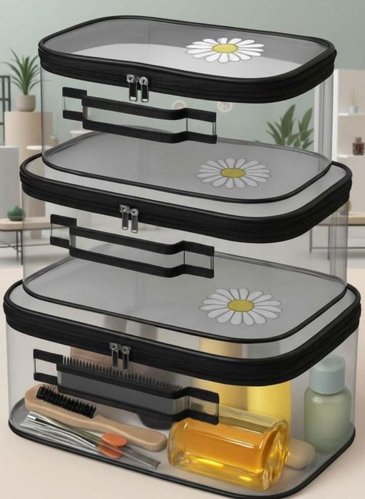 Daisy Cosmetic Organizer Set - 3 Piece