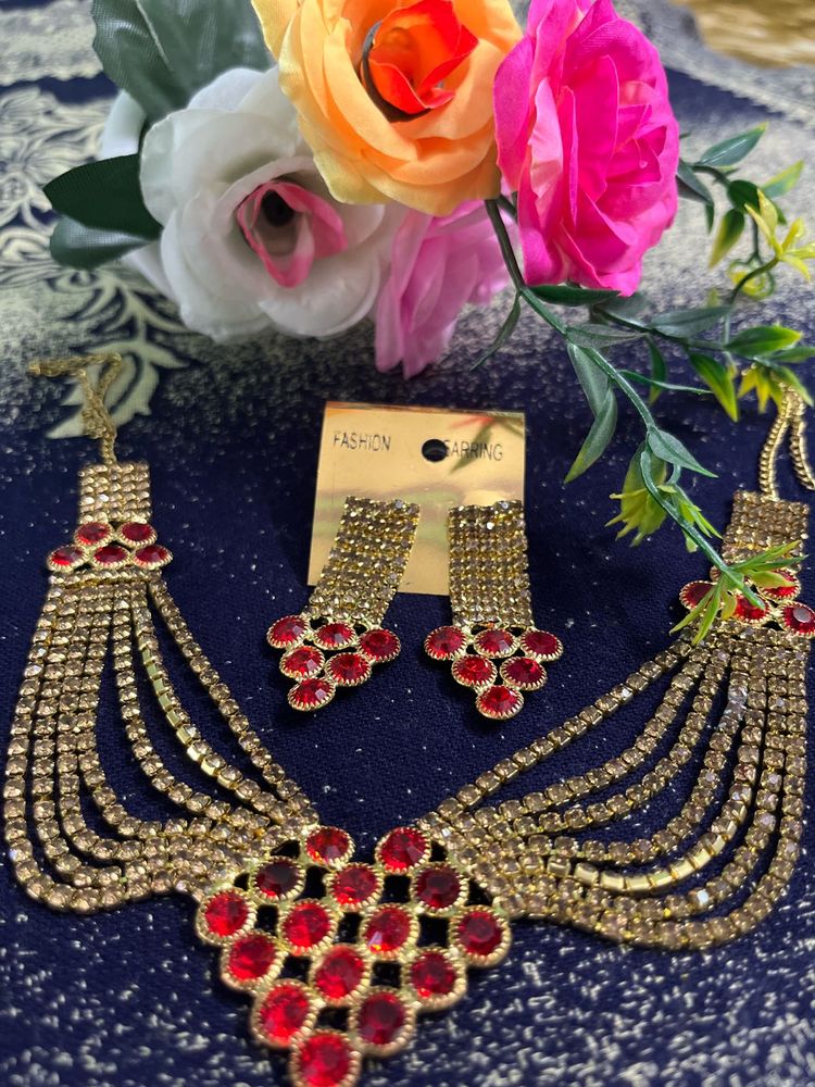 Red &amp; Gold Jewelry Set