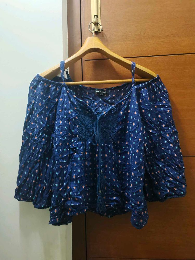 Blue Off-Shoulder Top💙