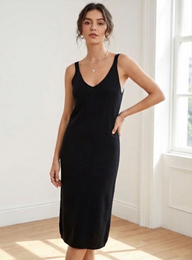 Black Slip Dress - Casual Style