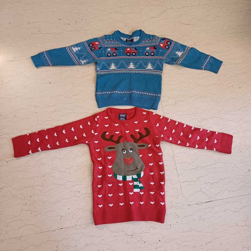 Max Cute Kids Christmas Sweaters-Set of 2 (Unisex)