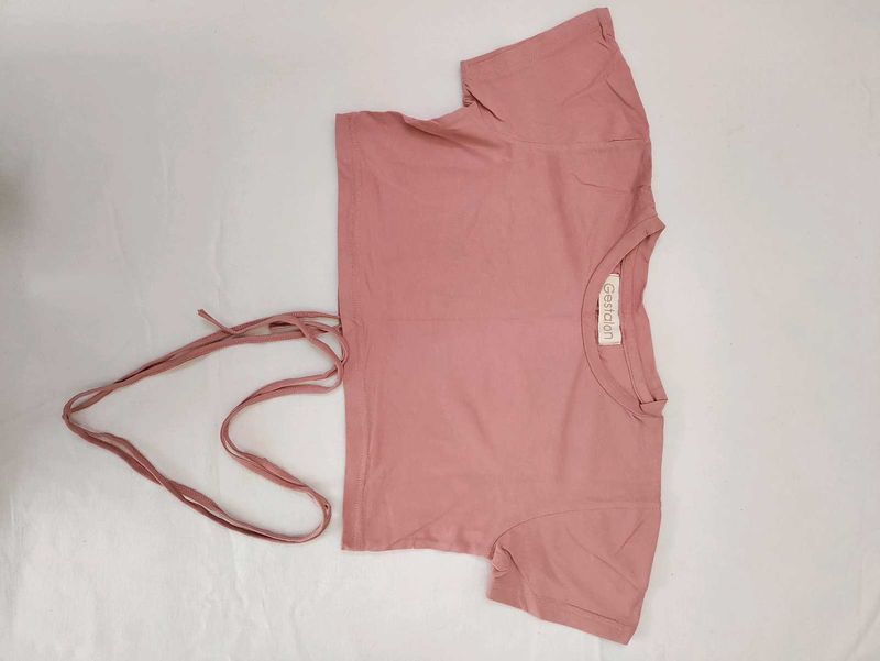 Cute Pink Tie-Up Top