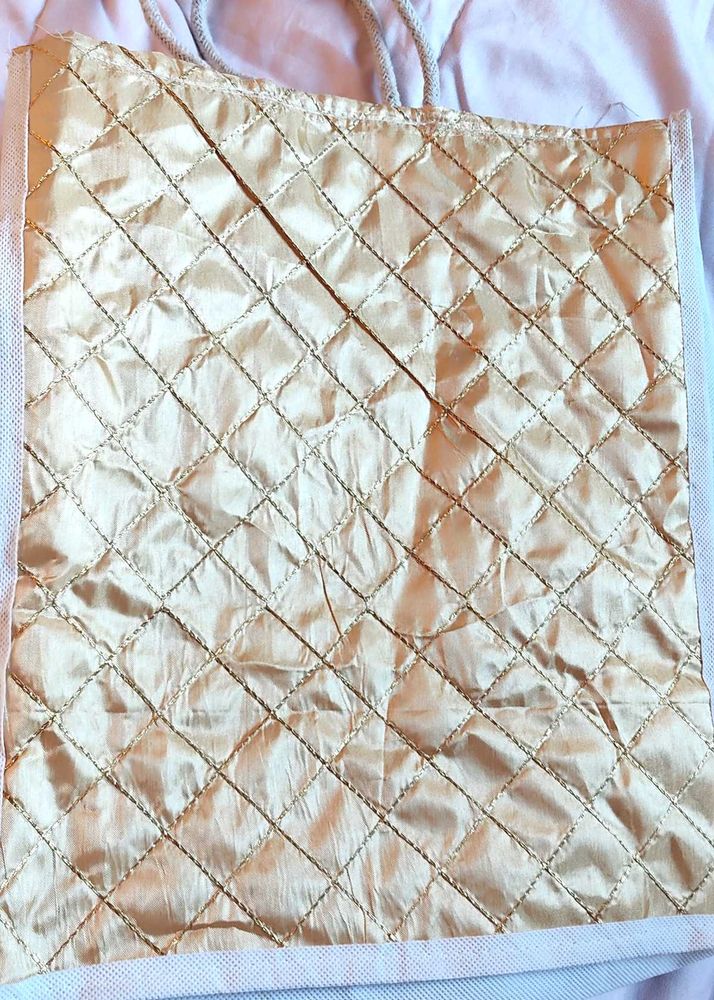 Gold Quilted Tote Bag, Have 5 Pieces, Price For 1